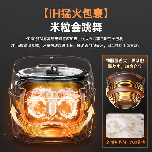 TIGER/虎牌 日本原装进口电饭煲JPV云墨炊压力IH家用土锅柴火饭3-5L 商品图2