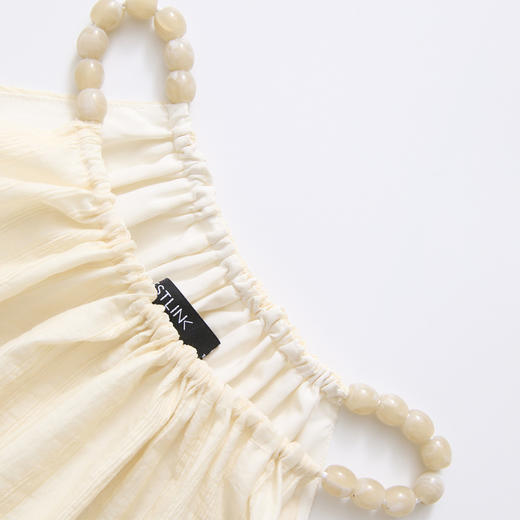 【凉爽天丝】法式复古串珠一字肩挂脖衬衣女夏季宽松衬衫LXD50892 商品图5