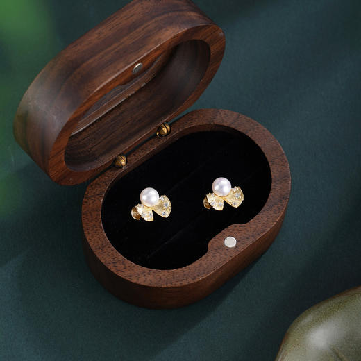 子佩集【小回旋曲】银S925珍珠惜王妃耳钉【E4976】双色蝴蝶结2602 商品图3