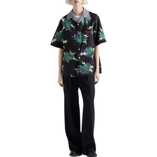 普拉达 26ss科学怪人印花图案双面衬衫 男女同款（DY） 商品图1