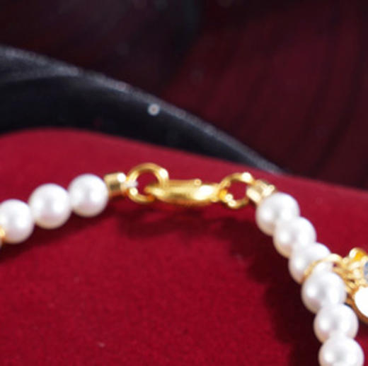 子佩集【平安喜乐】银S925珍珠惜王妃手链【QJSL006】镀金平安喜乐2602 商品图4