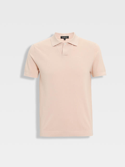 callisto橘色长绒棉中空大珠地弹力T恤 商品图0