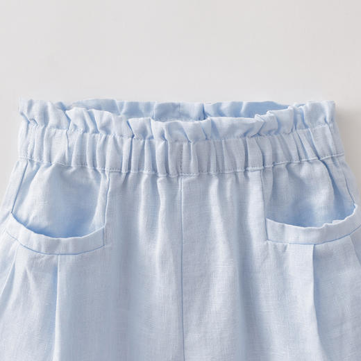 马克珍妮100%亚麻女童清凉七分阔腿裤2026年夏装新款560972 商品图4