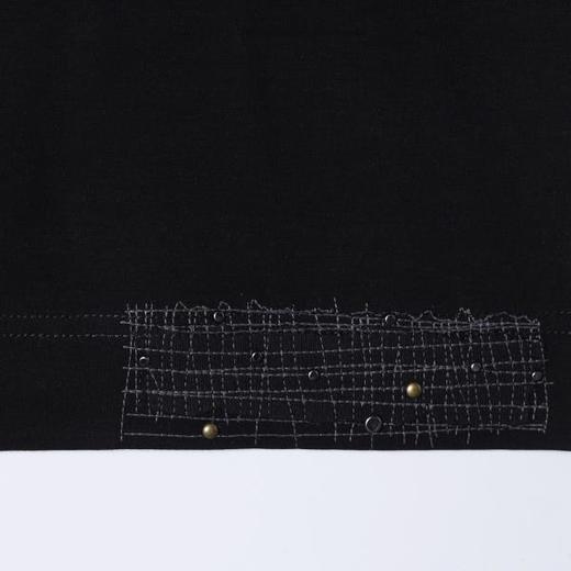 SDSA男装2026新款高贵轻奢简约网格钉珠拼接宽松短袖T恤百搭宽松 商品图3