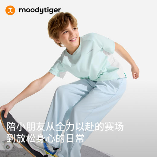 moodytiger男童撞色短袖T恤户外运动透气速干吸湿排汗62110104 商品图4