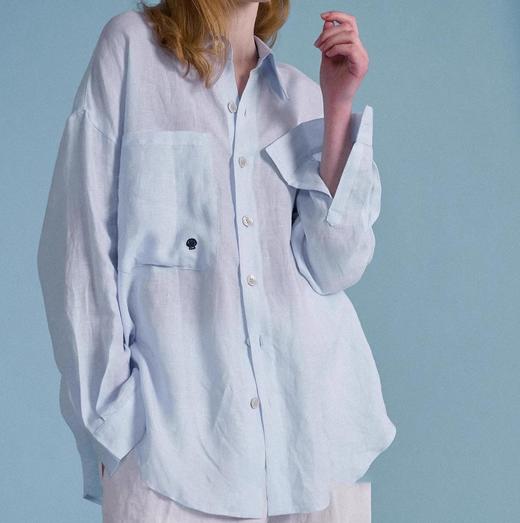 【3-5天发货】伊泺杉老钱风纯棉贝壳刺绣衬衫 商品图2