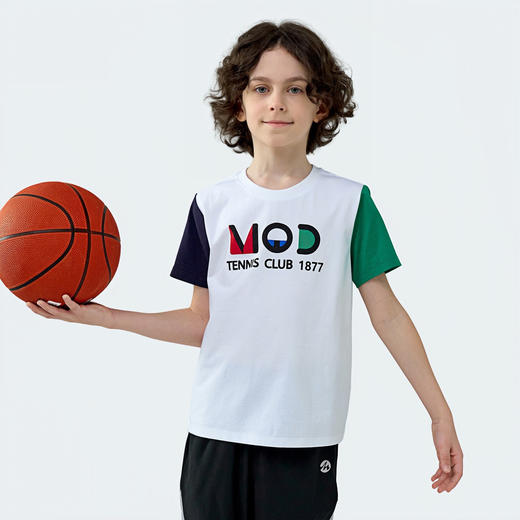 【MQD】童装男大童运动T恤夏季新款儿童柔软亲肤透气拼色网球短袖 商品图2