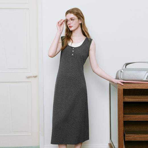 【商场同款】诗凡黎假两件拼接背心裙2025夏针织连衣裙3G4290541 商品图0