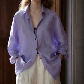 天丝亚麻长袖衬衫 明星同款垂坠感面料 慵懒轻奢风