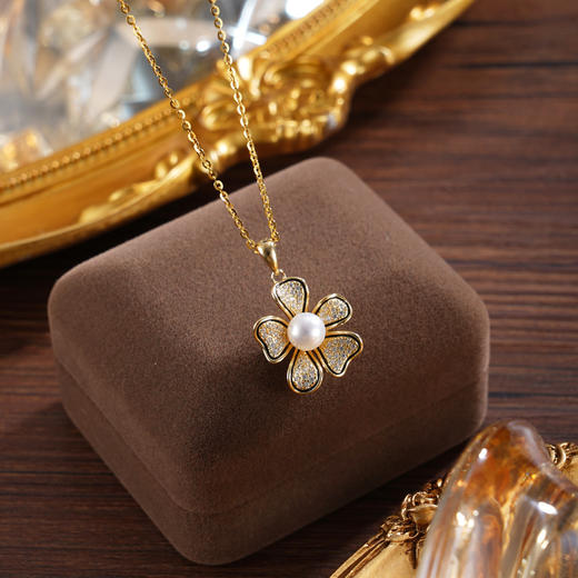 子佩集【精灵花仙】银S925珍珠惜王妃套链项链【YP0033】镀金五瓣花2602 商品图1