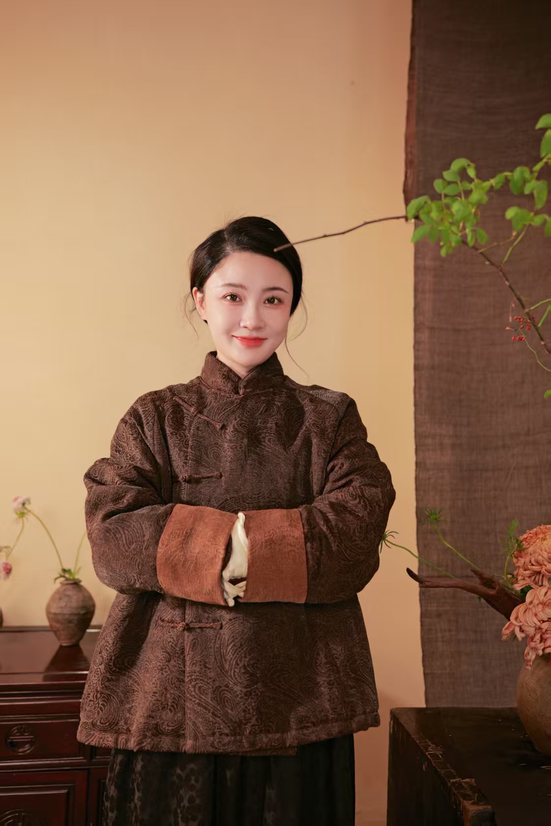 漫物记立领斜襟棉上衣XYS-307