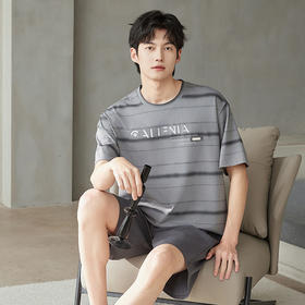 男士纯棉家居服夏季短袖短裤爽棉睡衣宽松休闲可外穿薄款套装新款   JL-5512