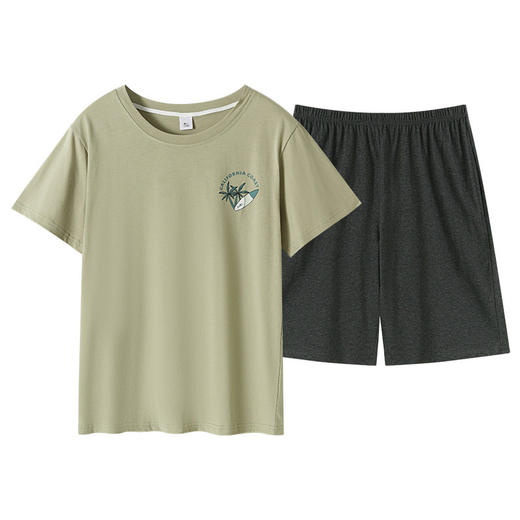 睡衣男士夏季纯棉短袖短裤套装时尚休闲凉爽中青年可外穿家居服   JL-YS9014 商品图4