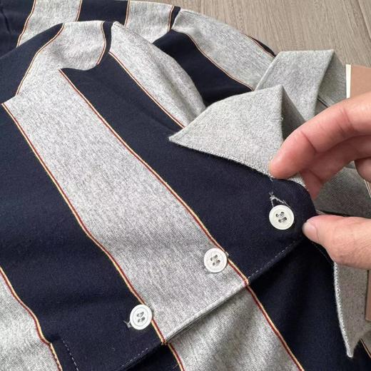 F0331100夏季新款男女同款休闲亲肤透气不变形条纹polo衫 商品图13