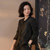 西子/墨山河桑蚕丝非遗香云纱小香风时尚铆钉黑色外套/WTHY0252 商品缩略图0