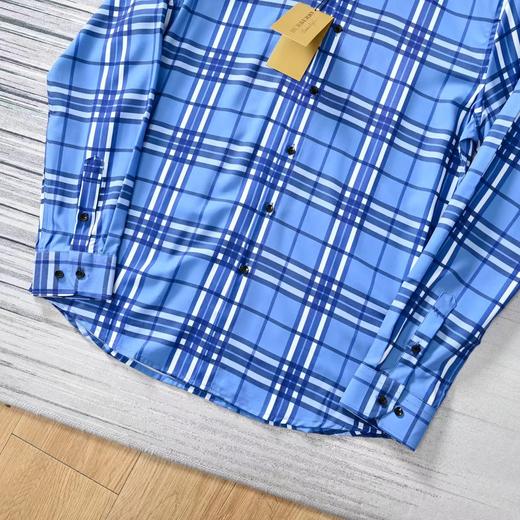 F033107春季新款柔软舒适吸汗桑蚕丝商务休闲格子长袖衬衫衬衣 商品图10