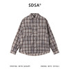SDSA男装2026新款高贵轻奢美式复古扎染格子长袖衬衫百搭时尚上衣 商品缩略图0
