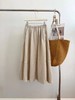 F033120夏季新款舒适凉感柔软亲肤高弹拼接剪裁天丝亚麻半身裙 商品缩略图5