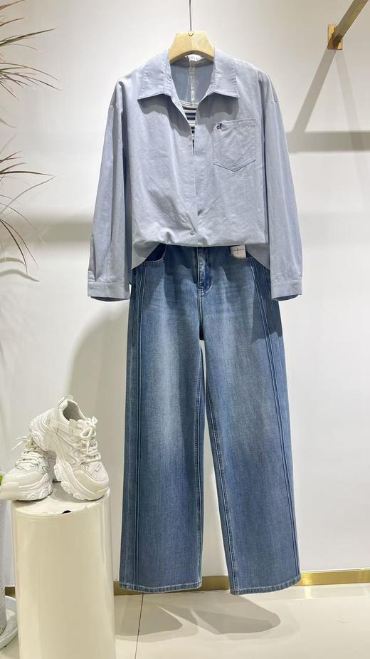 647038时尚假两件款衬衫 前短后长款 商品图5