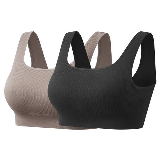 森马文胸女运动风健身背心式内衣可外穿带胸垫美背纯色内搭宽肩带 商品图4