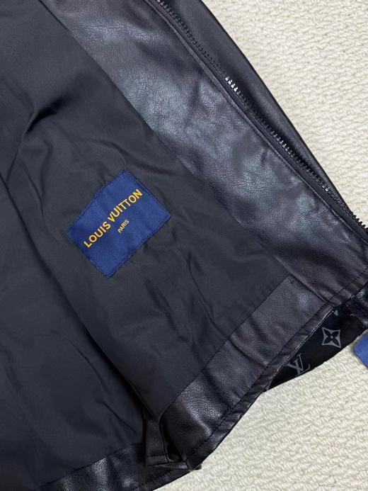 F033142春夏季新款防风耐磨黑白拼接撞色越野赛车风机车皮夹克外套 商品图5