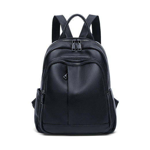 雀说 真皮女士通勤背包牛皮双肩包女包Q988 商品图4