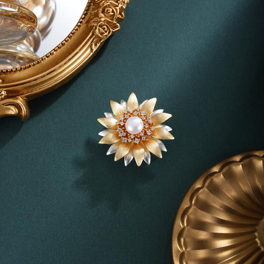 子佩集【幸福绽放】珍珠惜王妃胸针【XXXZ262】镀金风车花2602 商品图1