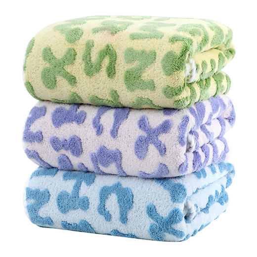 「柔软珊瑚绒」向峰珊瑚绒提花字母毛巾浴巾加大加厚款男女通用居家布艺柔软亲肤 商品图4