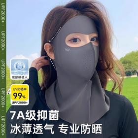 【全脸防晒面罩脸基尼口罩】防紫外线 夏季冰丝轻 透 凉 防晒护颈透气冰丝 