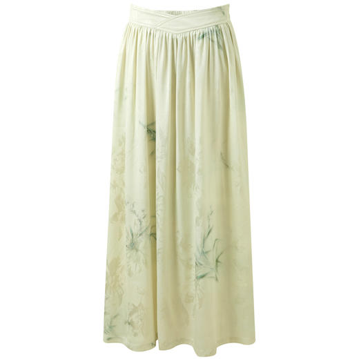 三彩【兰亭织梦】2026夏季新款新中式高腰提花半身裙大摆A字长裙C 商品图4