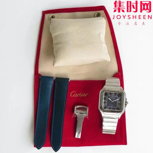 GF卡地亚山度士系列 山度士大号 钢带款 蓝色盘方形男士腕表 绝对是绕不开的经典 表径39.8mm 商品图8