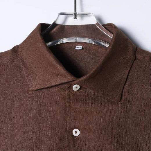 SDSA男装2026新款轻奢日系简约纯色亚麻短袖衬衫百搭透气舒适上衣 商品图1