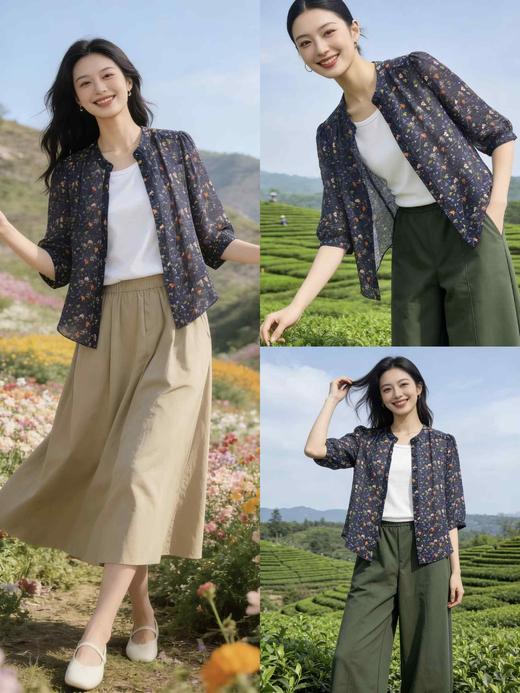 641506时尚气质碎花小衫 商品图3