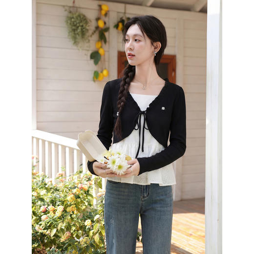 鹿向南【0402/20:00新品前1小时7折限量100件】黑白拼色T恤 商品图4