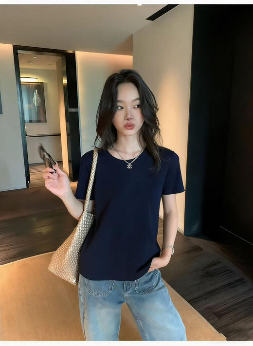 外贸工厂订单余！ 质感敲好的水溶棉基础款短袖T恤！ 商品图3