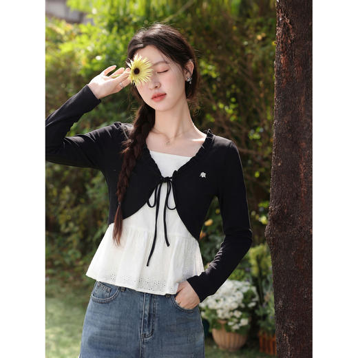 鹿向南【0402/20:00新品前1小时7折限量100件】黑白拼色T恤 商品图2