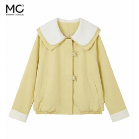 女装大翻领撞色袖口翻边外套-26018J6212016