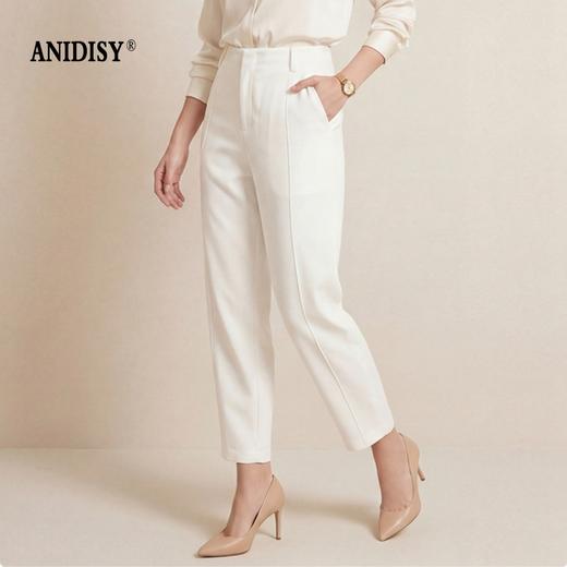 莫代尔垂感高腰拉链提臀九分休闲镰刀裤 商品图2