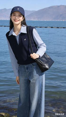 64S332假两件衬衫