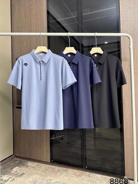 F033176春夏季新款速商务百搭干冰丝商务翻领短袖T恤polo衫