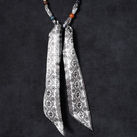 SDSA男装2026新款轻奢小众设计扎染领系带装饰圆领短袖T恤百搭 商品图3