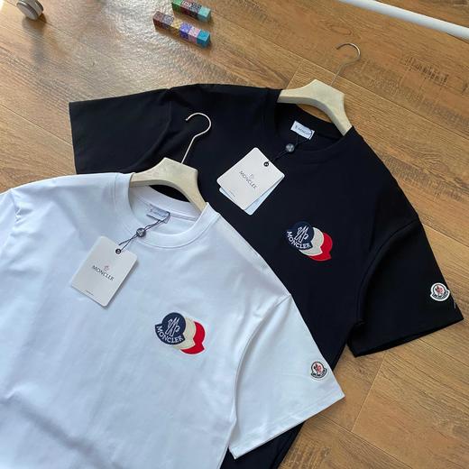 蒙口三色重叠刺绣纯棉260克圆领T恤 商品图3