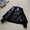 F033138春夏季新款复古舒适亲肤男女同款立领宽松拉链夹克机车皮衣外套 商品缩略图2
