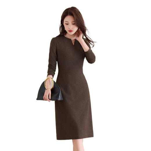 春季职业气质显瘦连衣裙长袖女款新款时髦潮流高级感裙子ZYF8609 商品图4