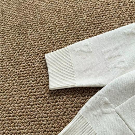 F033108夏季新款慵懒感男女情侣时尚暗纹浮雕老花长袖针织开衫 商品图8