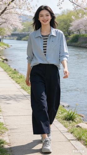 647038时尚假两件款衬衫 前短后长款