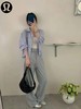 F033157春季新款透气休闲水洗毛圈宽松直筒拖地阔腿裤长裤 商品缩略图8