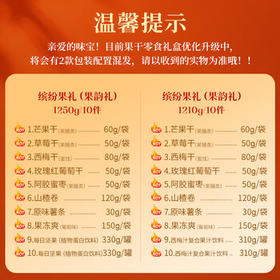 百草味果干礼盒1250g芒果葡萄草莓干山楂休闲馋嘴零食大礼包新年货送礼 /休闲食品 /蜜饯果干 /蜜饯果干大礼包/礼盒