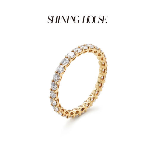 ShiningHouse[培育] 18k金钻石戒指 排钻戒指1克拉钻人工真钻人造钻石K金戒指设计感简约钻石戒指悦己送礼臻选【此商品不支持7天无理由退货退款】预计3日发货 商品图1