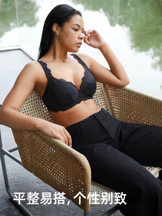 遐【小曼曼新色】全新1mm杯防凸点全罩杯内衣女薄款大胸显小文胸 商品图3